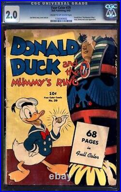 Four Color #29 Donald Duck And The Mummy's Ring Golden Age Barks Cgc 2.0