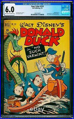 Four Color #318 Donald Duck In No Such Varmint Dell Golden Age Barks Cgc 6.0