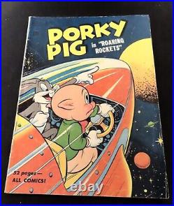 Four Color #322, Dell March 1951, Pork Pig in Roaring Rockets, VG/FN