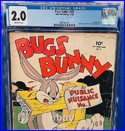 Four Color #33 (1943) Bugs Bunny Elmer Fudd & Porky Pig App Cgc 2.0