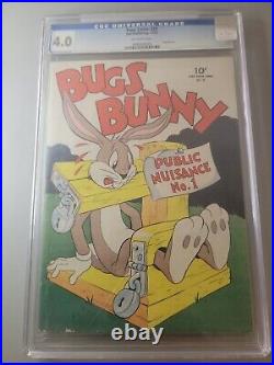 Four Color #33 (1943) Bugs Bunny Elmer Fudd & Porky Pig App Cgc 4.0