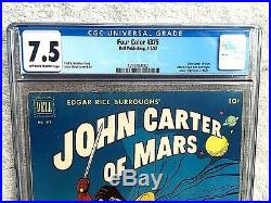 Four Color #375 John Carter of Mars CGC 7.5 Dell Mar 1952 Off-wht/Wht Pgs +BONUS