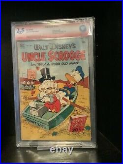 Four Color # 386 CBCS 2.5 Signed By Carl Barks Dell 1952 1st Scrooge Solo Story