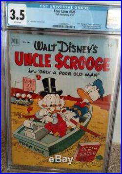 Four Color #386 CGC 3.5 Dell 1952 Uncle Scrooge #1! Key Golden