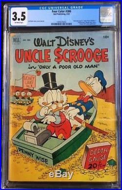 Four Color #386 CGC 3.5 Uncle Scrooge #1 OWithW Pages Carl Barks Disneyana Disney