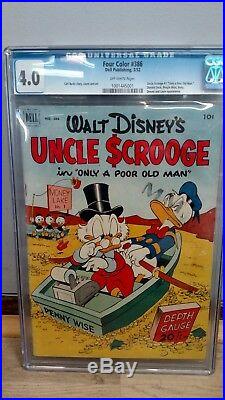 Four Color #386 CGC 4.0 Dell 1952 Uncle Scrooge #1