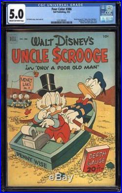 Four Color #386 CGC 5.0 Dell 1952 Uncle Scrooge #1 Golden New Case! G12 121 cm