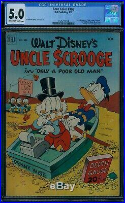 Four Color 386 CGC 5.0 Uncle Scrooge owithw pages