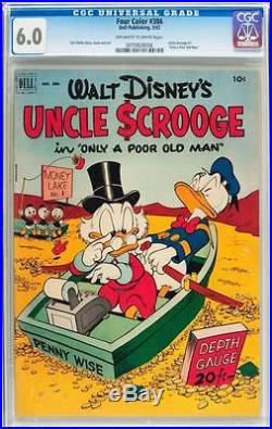 Four Color #386 CGC 6.0 1952 Dell Uncle Scrooge #1 Nice Copy! D12 706 cm