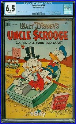 Four Color 386 CGC 6.5 WHITE pages. Uncle Scrooge #1