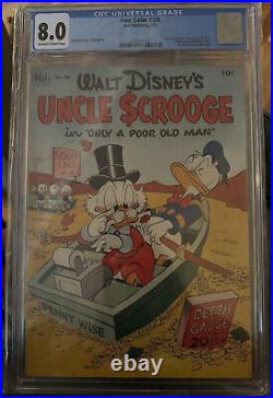 Four Color #386 CGC 8.0 Dell 1952 Uncle Scrooge #1 Key Golden Age! Q4 375 cm