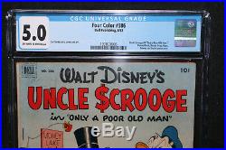 Four Color #386 Uncle Scrooge #1 Only a Poor Old Man CGC Grade 5.0 1952