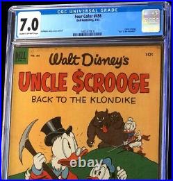 Four Color #456 CGC 7.0 Carl Barks Uncle Scrooge Klondike Comic Dell 1953