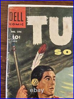 Four Color #596 (#1) Turok Son of Stone Dell 1954 1st Turok Dino Hunter & Andar
