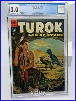 Four Color 596 CGC 3.0 OWithW Pages 1954 Dell 1st Turok
