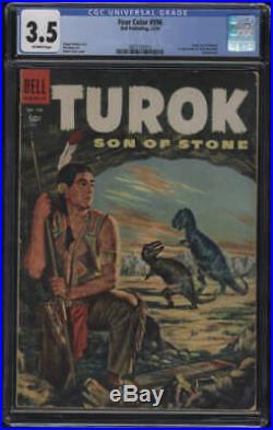 Four Color #596 CGC 3.5 OW Pgs 1st Turok Son of Stone Dell 1954