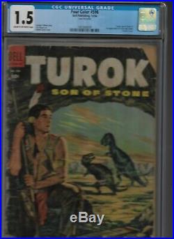 Four Color #596 Cgc 1.5 Dell 1954 1st Turok Son Of Stone #1