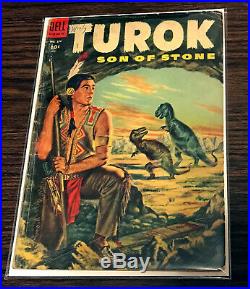 Four Color #596 Turok Son of Stone Dell 1954 1st Turok the hunter and Andar. Key