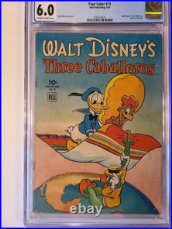 Four Color #71 Dell 1945 Cgc 6.0 Classic Walt Kelly Cover & Art Three Caballeros