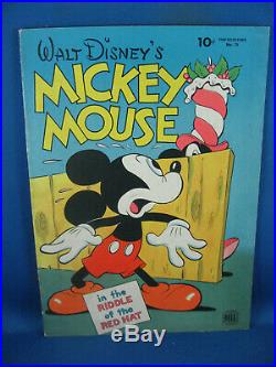 Four Color 79 Mickey Mouse Vf Barks Scarce Riddle Of The Red Hat 1945