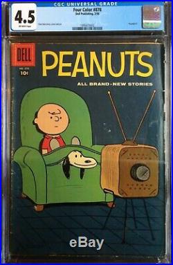 Four Color #878 CGC 4.5 Peanuts #1 Dell Publishing Dale Hale 1948 Snoopy Comic