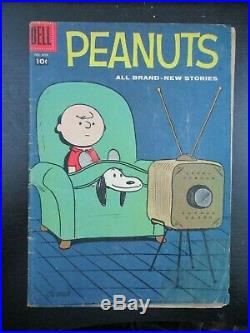 Four Color # 878, Peanuts # 1, 1958 Dell Comic, G+, Charlie Brown/snoopy Cover