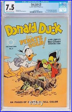 Four Color #9 Donald Duck (Dell, 1942) CGC VF- 7.5 Cream to off-white pages