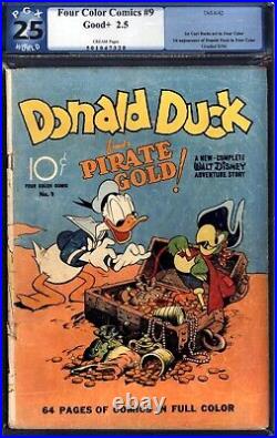 Four Color #9 Donald Duck Finds Pirate Gold! Golden Age 1st Barks Duck Pgx 2.5