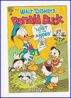 Four Color Comic #223 Donald Duck Dell Golden Age Barkslost In Andes Square Egg