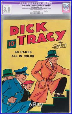 Four Color Comics #1 CGC 3.0 (R) Dell 1939 Dick Tracy cover! Series 1! E9 cm