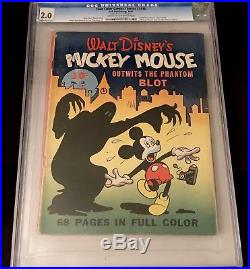 Four Color Comics #16 Unrestored 1st Mickey Mouse Cgc 2.0 Cr-ow Pages Dell Comic