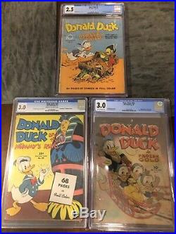 Four Color Comics 9 CGC 2.5 29 CGC 3.0 And 62 CGC 3.0 1st 3 Barks Donald Duck