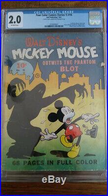 Four Color Walt Disney Comic #16 1941 The Phantom Blot Mickey Mouse CGC 2.0