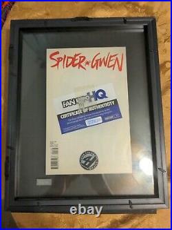 Framed Spider Gwen Comic #001 Four Color Grails Variant Signed by Dale Keown