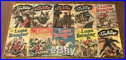 LOT OF 10 THE LONE RANGER DELL COMIC BOOKS #2, FOUR COLOR #167 & more 1947-1954