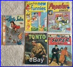 Lot/13 GOLDEN AGE DELL Comics Four Color Little Lulu Popular, New Funnies+ more