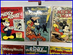 Lot 14 DELL FOUR COLOR Walt Disney's Mickey Mouse 279 296 313 325 334 343 352+++