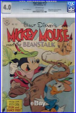 Mickey Mouse and the Beanstalk Four Color 147 Disney Donald Duck 1947 CGC 4.0