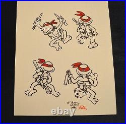 Original 1986 Peter Laird TMNT Sketch/Art withColor by Steve Lavigne Rare ALL FOUR
