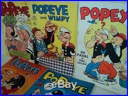 Popeye Four Color 26, 70, 168 + 1-2 SET 1943-1948 Dell Comics (s 10920)