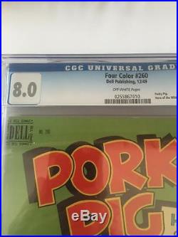 Porky Pig Four Color #260 CGC 8.0 VF Dell 1949 off/white Pgs & FREE reader copy