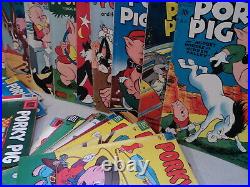 Porky Pig Four Colors + 25-81 (miss. 7bks) SET 1946-1962 Dell Comics (s 11255)