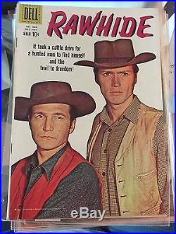RAWHIDE 1 1959 # 1028 four color DELL Clint Eastwood photo cover 7.0 Fn/Vf