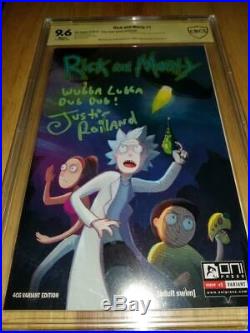 Rick And & Morty #1 AUTOGRAPHED by Roiland 4CG Four Color Grail CBCS GRADED 9.6