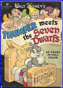 Thumper Meets The Seven Dwarfs-Four Color Comics #19 1943-Dell-Walt Disney-VG