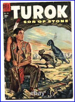 Turok #596-1954-dell-four Color-indians-dinosaurs Vg