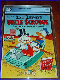 UNCLE SCROOGE #1 (1952) FOUR COLOR #386 PGX Certified VG (4.0) Carl Barks