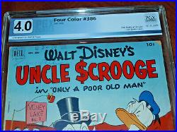 UNCLE SCROOGE #1 (1952) FOUR COLOR #386 PGX Certified VG (4.0) Carl Barks