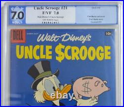 UNCLE SCROOGE #21 CGC 7.0 1958 Carl Barks cover / art / story