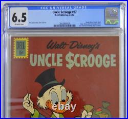 UNCLE SCROOGE #37 CGC 6.5 1962 Carl Barks c / a / s